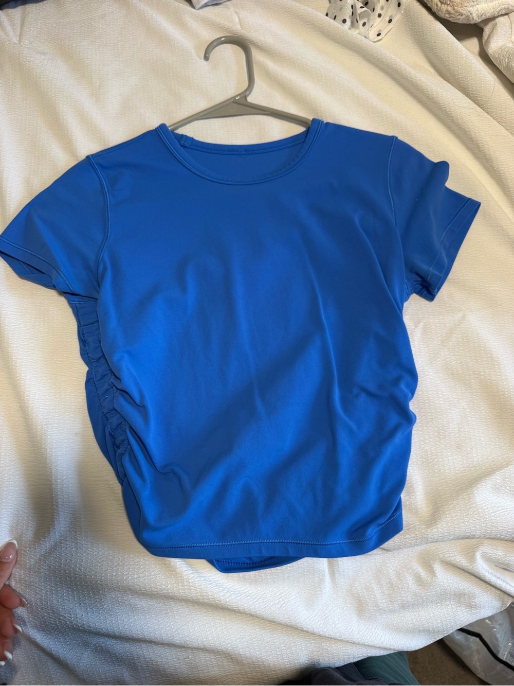 Blue Lulu lemon Short Sleeve Side-Ruched Tee